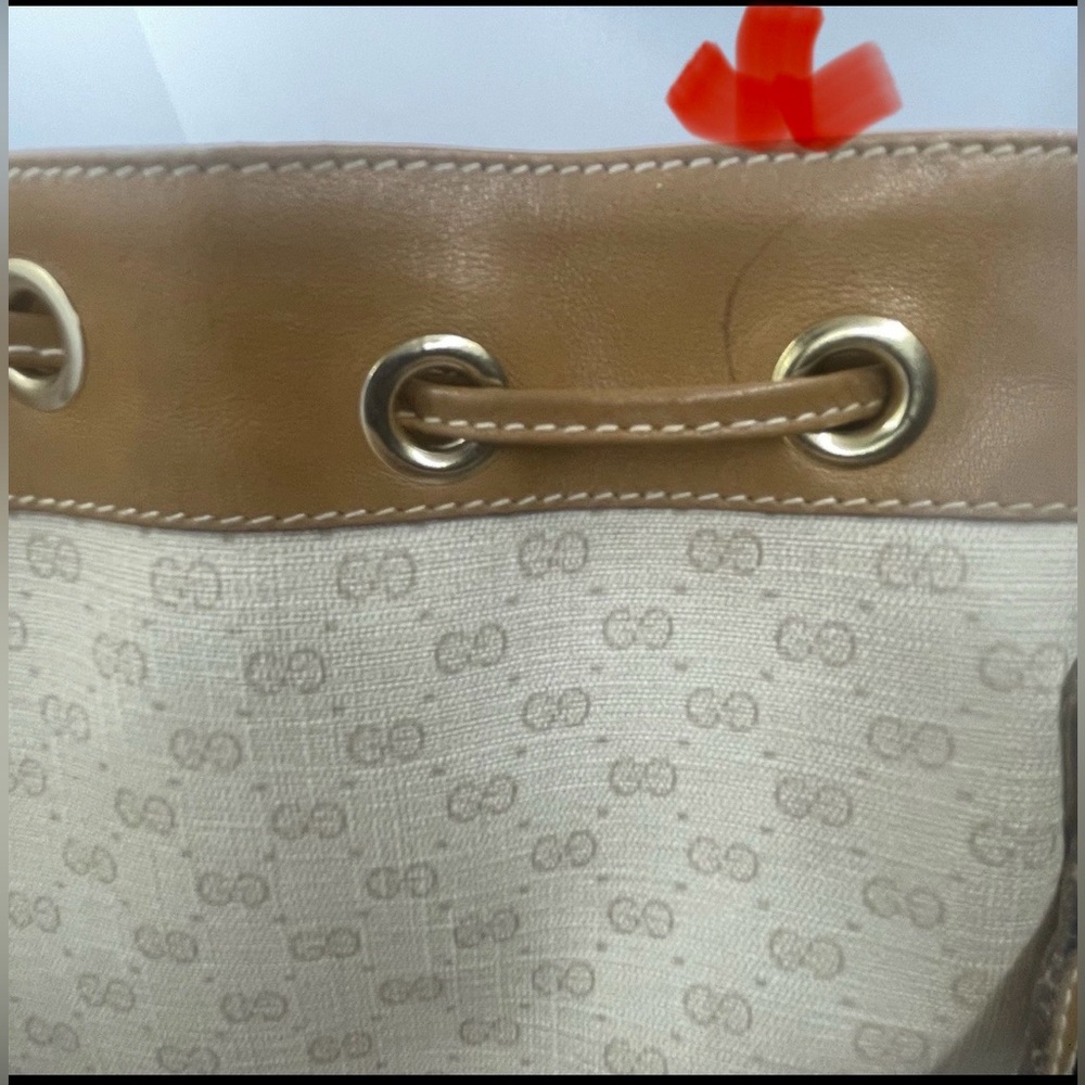GUCCI Drawstring Shoulder Bag Interlocking PVC Br… - image 5